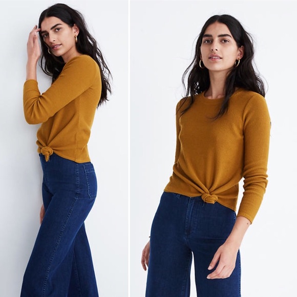 Madewell Texture & Thread Jacquard Knot Top XS - Picture 1 of 5